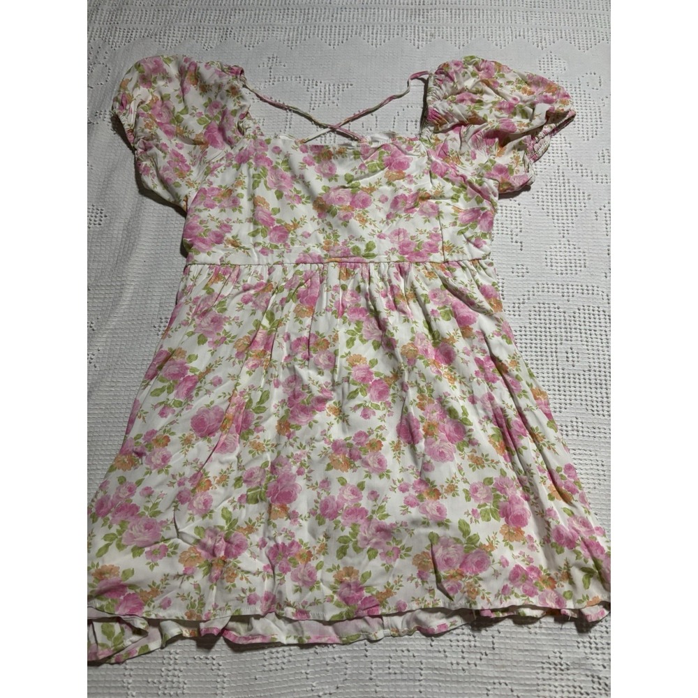 Women's Plus Size Arula Dress White Pink Floral Size 0X